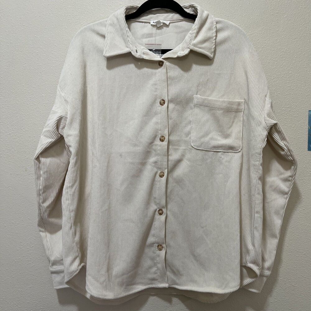 Cream Corduroy Button Up Women’s L 90s Academia SoCal